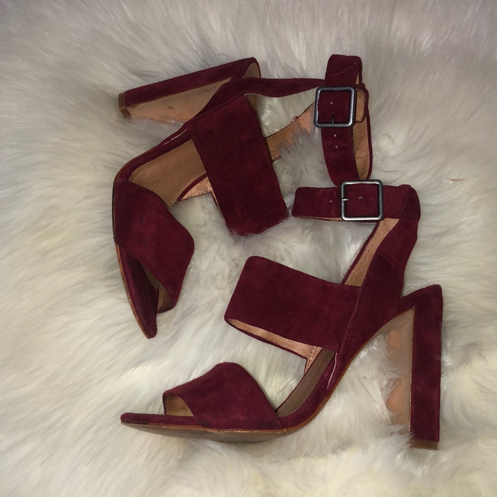 Burgundy Madewell Suede Heels